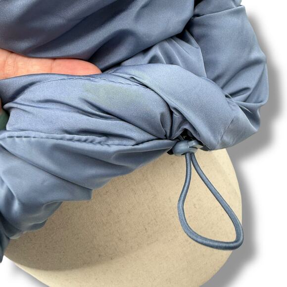 NEW Madden Girl Blue Puffer Vest Size XL Hoodie Zip Up Toggle Cinch Overshirt - Picture 5 of 10